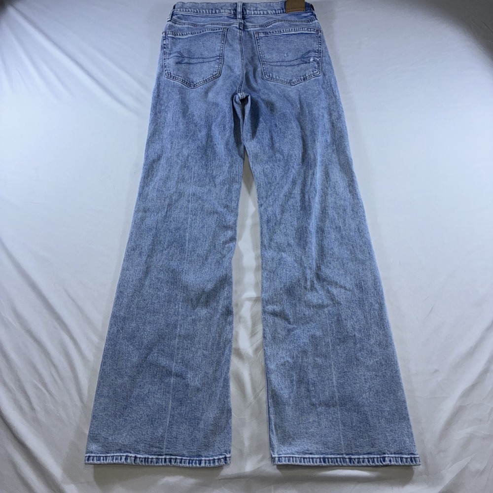 American Eagle Low Rise Baggy Flare Y2K Jeans Women's Size 2 Long - Picture 13 of 14